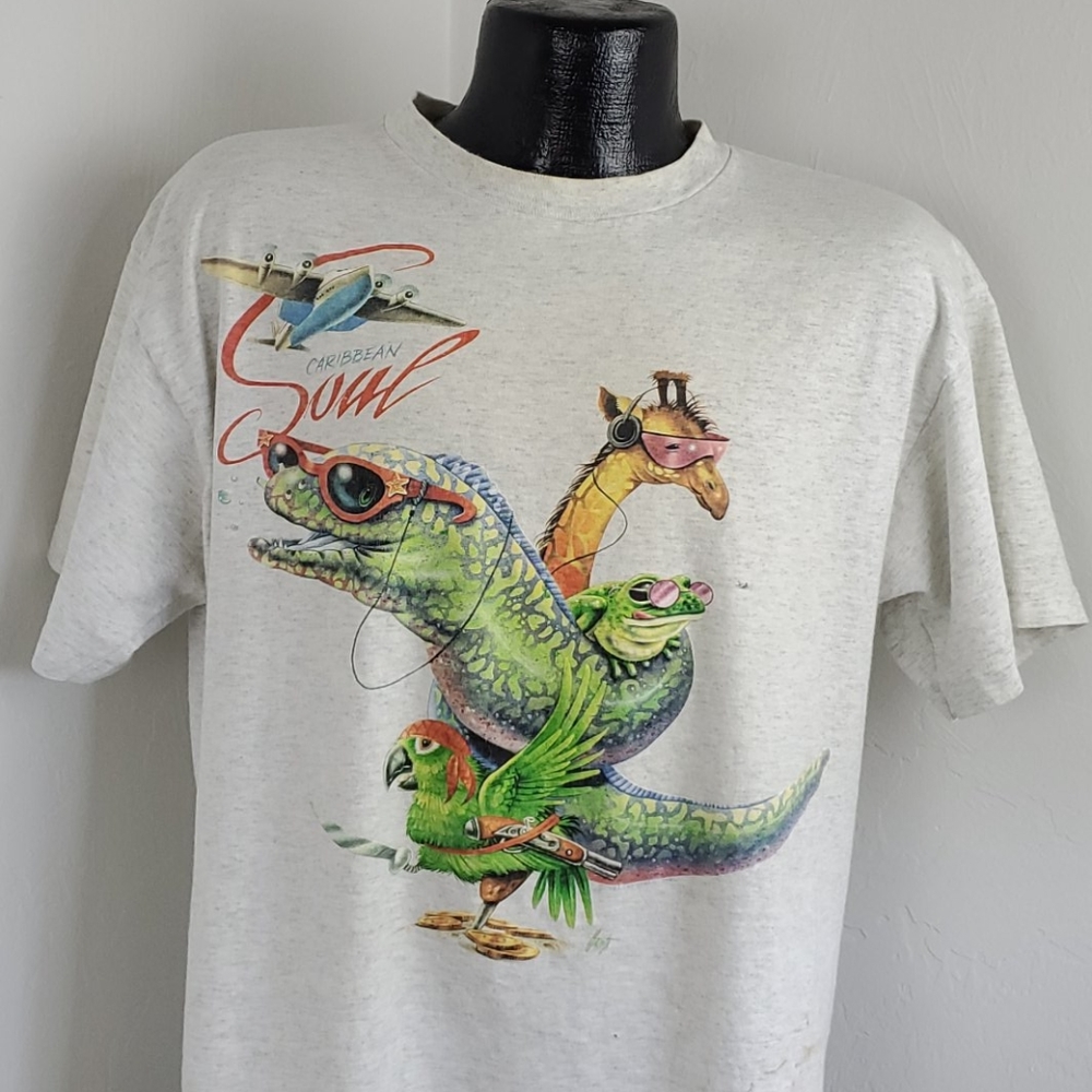 Caribbean Soul t-shirt graphic cotton gray adult size XL